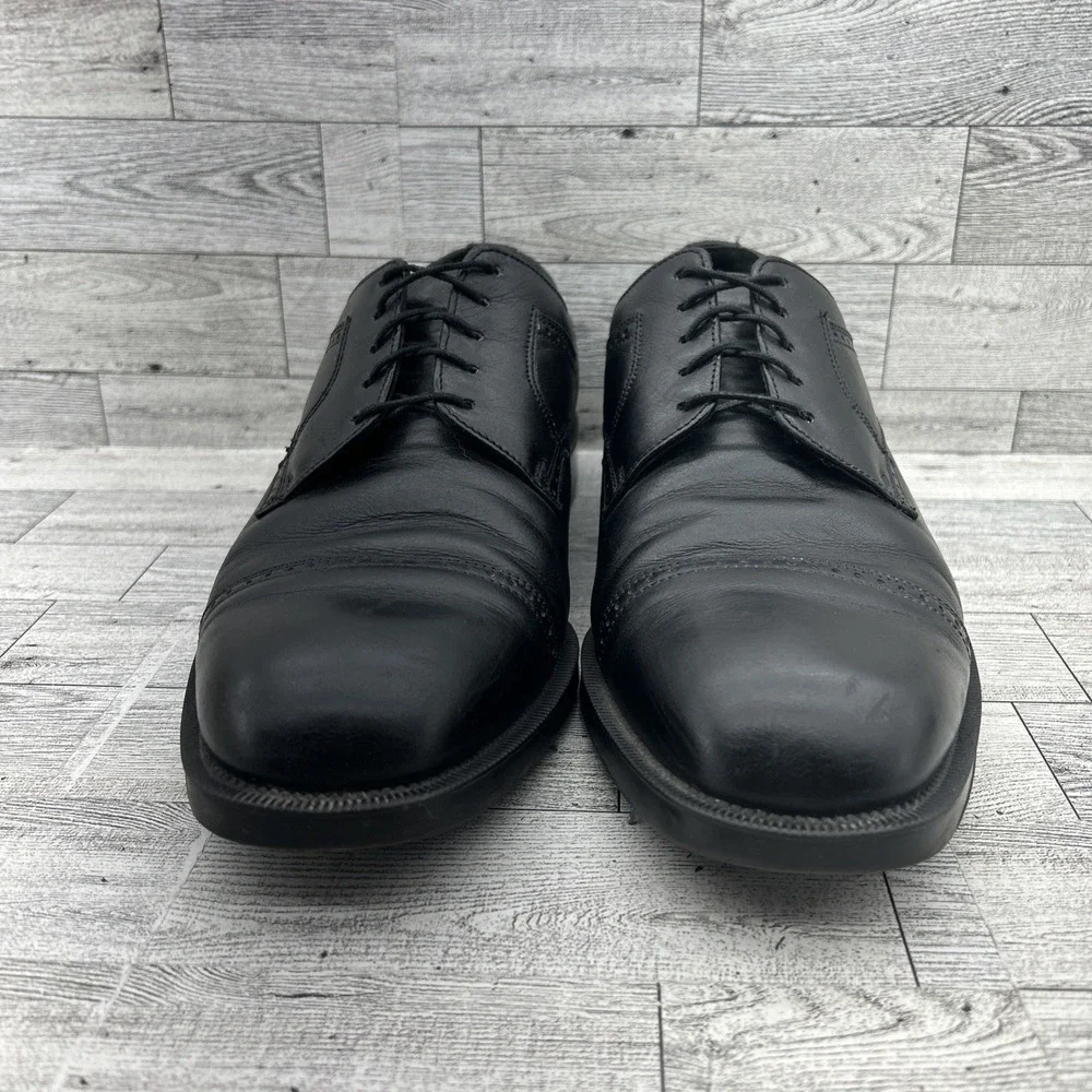 Florsheim Comfortech Black Leather Cap Toe Derby Dress Shoes Men Size‎ 11D